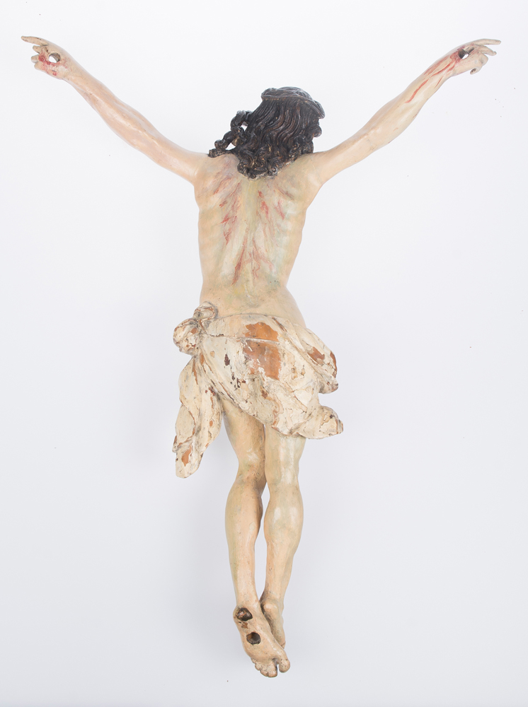 "Christ". Carved and polychromed wooden sculpture. 17th century. - Image 4 of 5