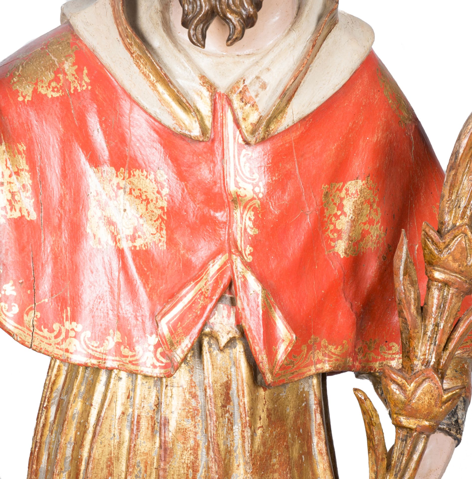 "Saint Raymond Nonnatus". Carved, gilded and polychromed wooden sculpture. Murcia School. 18th centu - Bild 2 aus 5