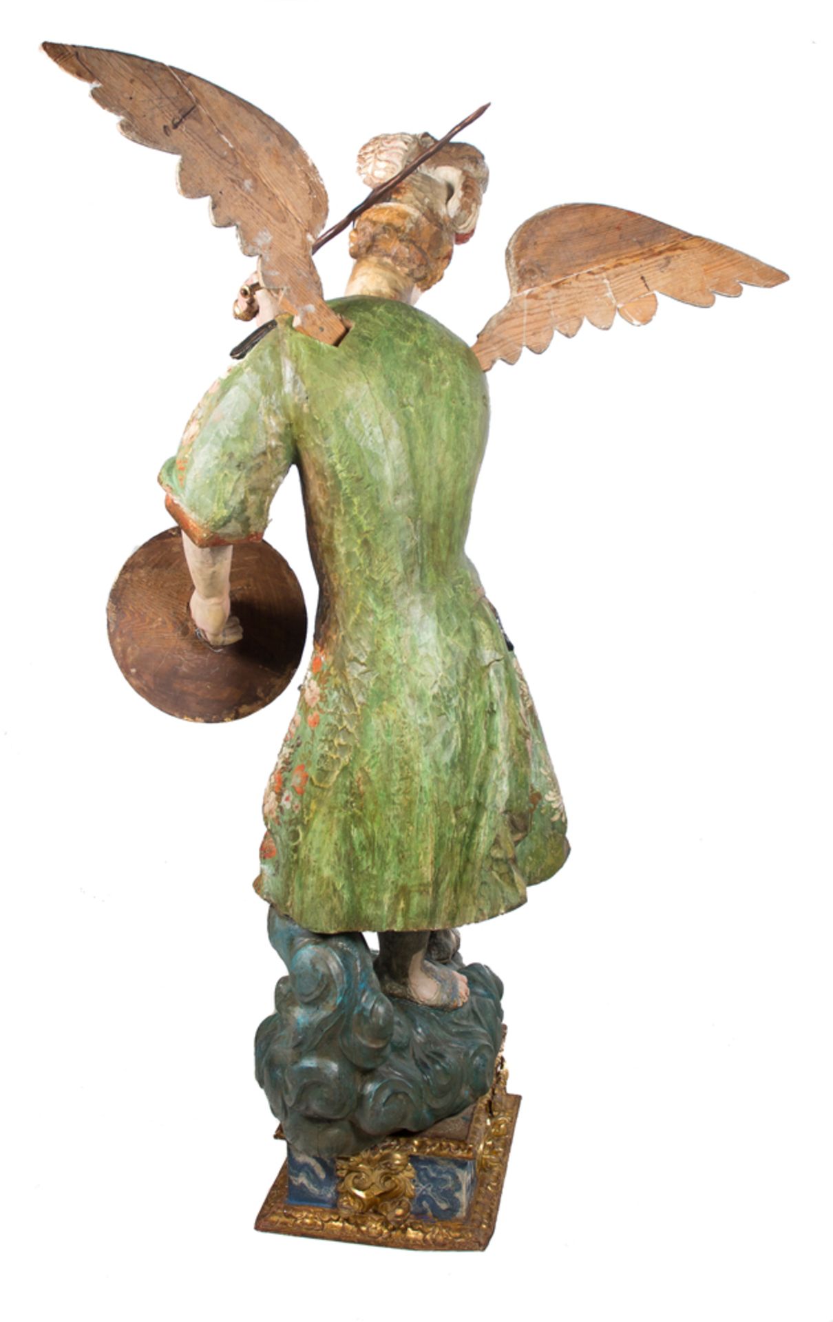 "Saint Michael the Archangel". Carved, gilded and polychromed wooden sculpture. Colonial School. 18t - Bild 7 aus 7