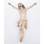 "Christ". Carved and polychromed wooden sculpture. 17th century.