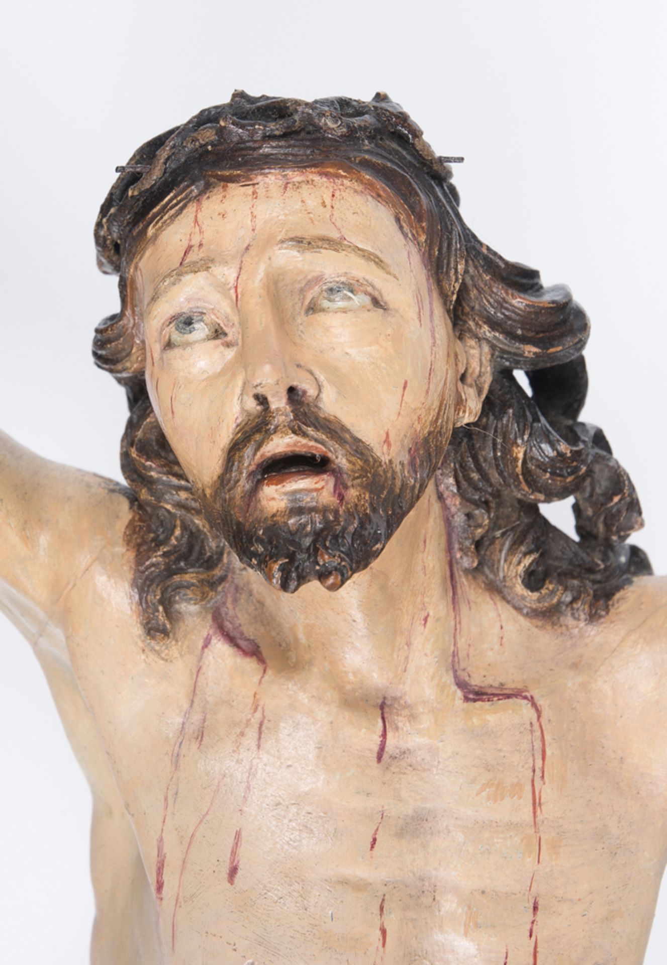 "Christ". Carved and polychromed wooden sculpture. 17th century. - Bild 5 aus 5