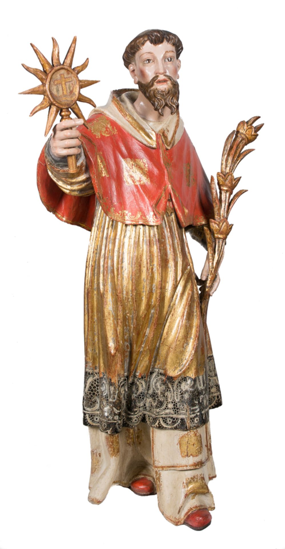 "Saint Raymond Nonnatus". Carved, gilded and polychromed wooden sculpture. Murcia School. 18th centu - Bild 3 aus 5