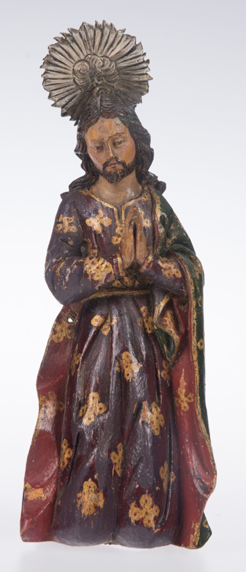 "Saint Joseph and the Virgin Mary". Pair of carved, gilded and polychromed wooden sculptures. Colo - Bild 3 aus 4