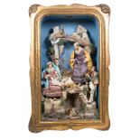 "Nativity". Polychromed terracotta sculptural group. Nativity Scene. Neapolitan School. 19th cen