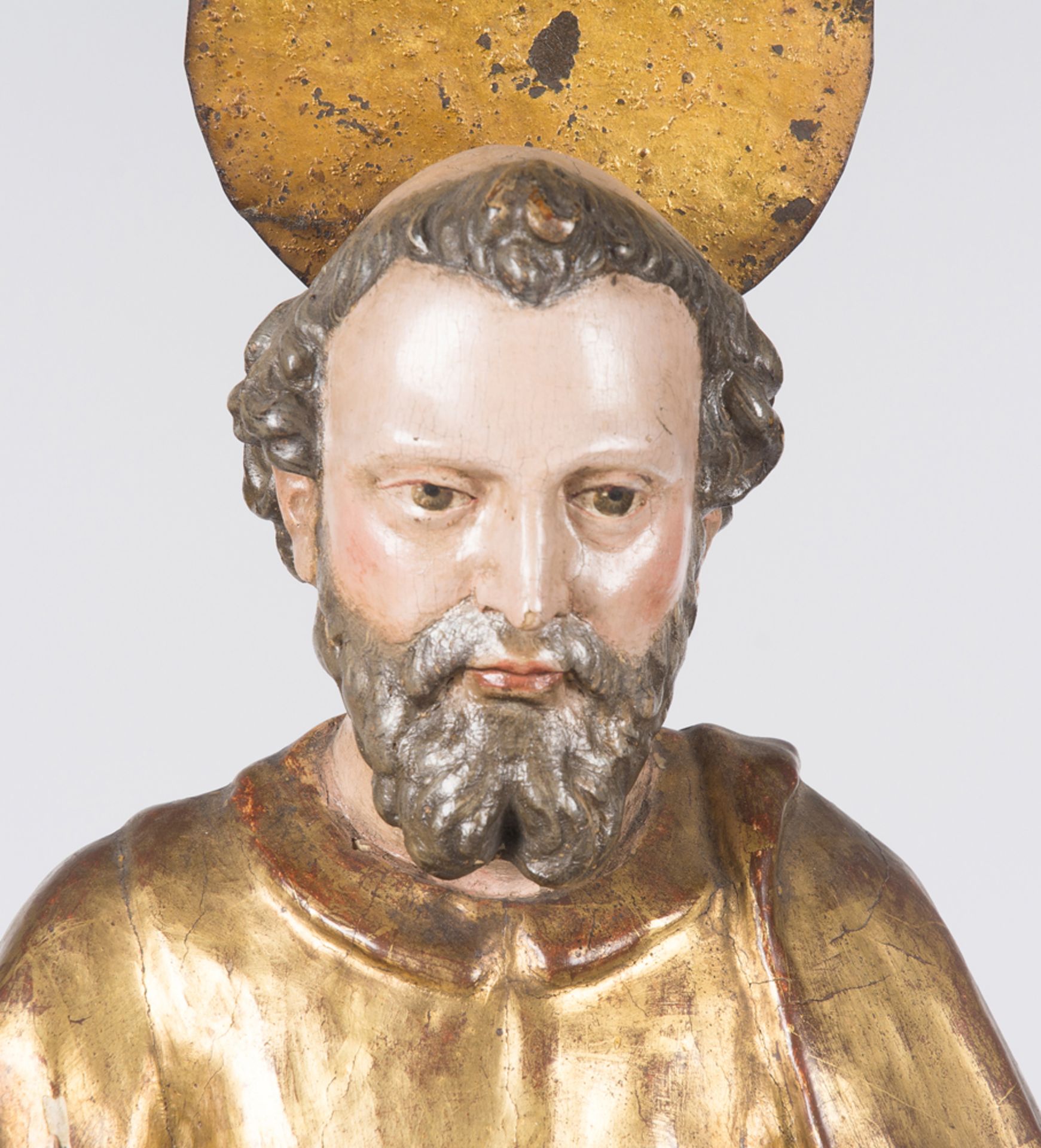 "Saint Peter". Carved, gilded and polychromed wooden. sculpture Andalusian School. 17th century. - Image 3 of 4
