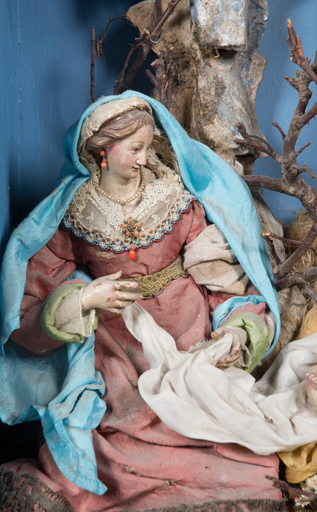 "Nativity". Polychromed terracotta sculptural group. Nativity Scene. Neapolitan School. 19th cen - Image 3 of 7