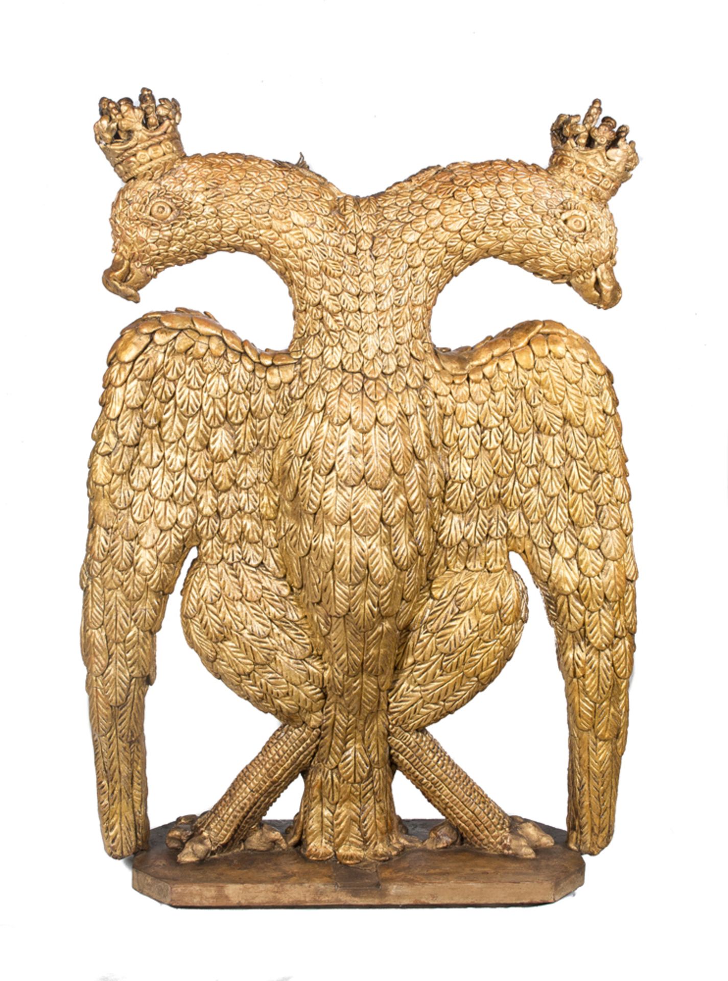 "Double-headed eagle". Large carved and gilded sculpture. 18th century.
