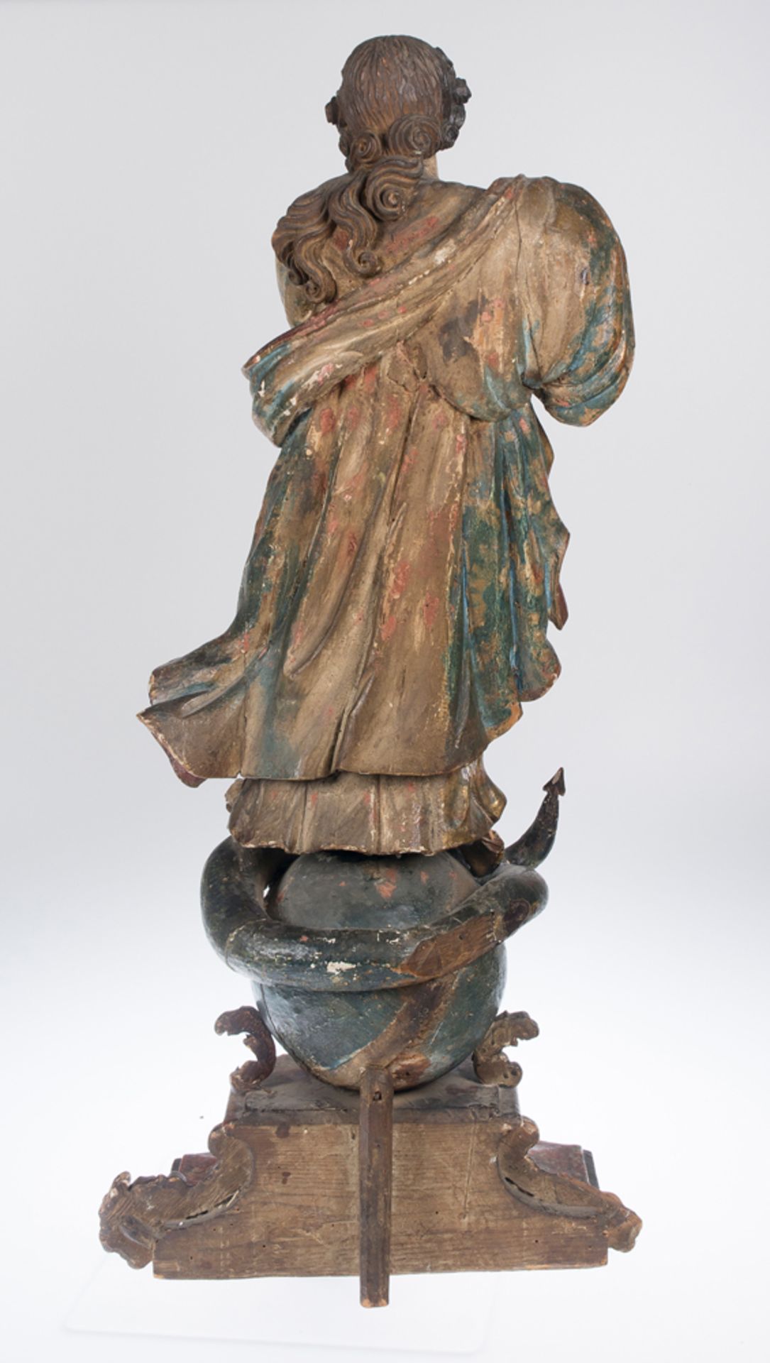"Our Lady Immaculate". Carved, gilded and polychromed wooden sculpture. Spanish School. 17th cent - Bild 5 aus 5