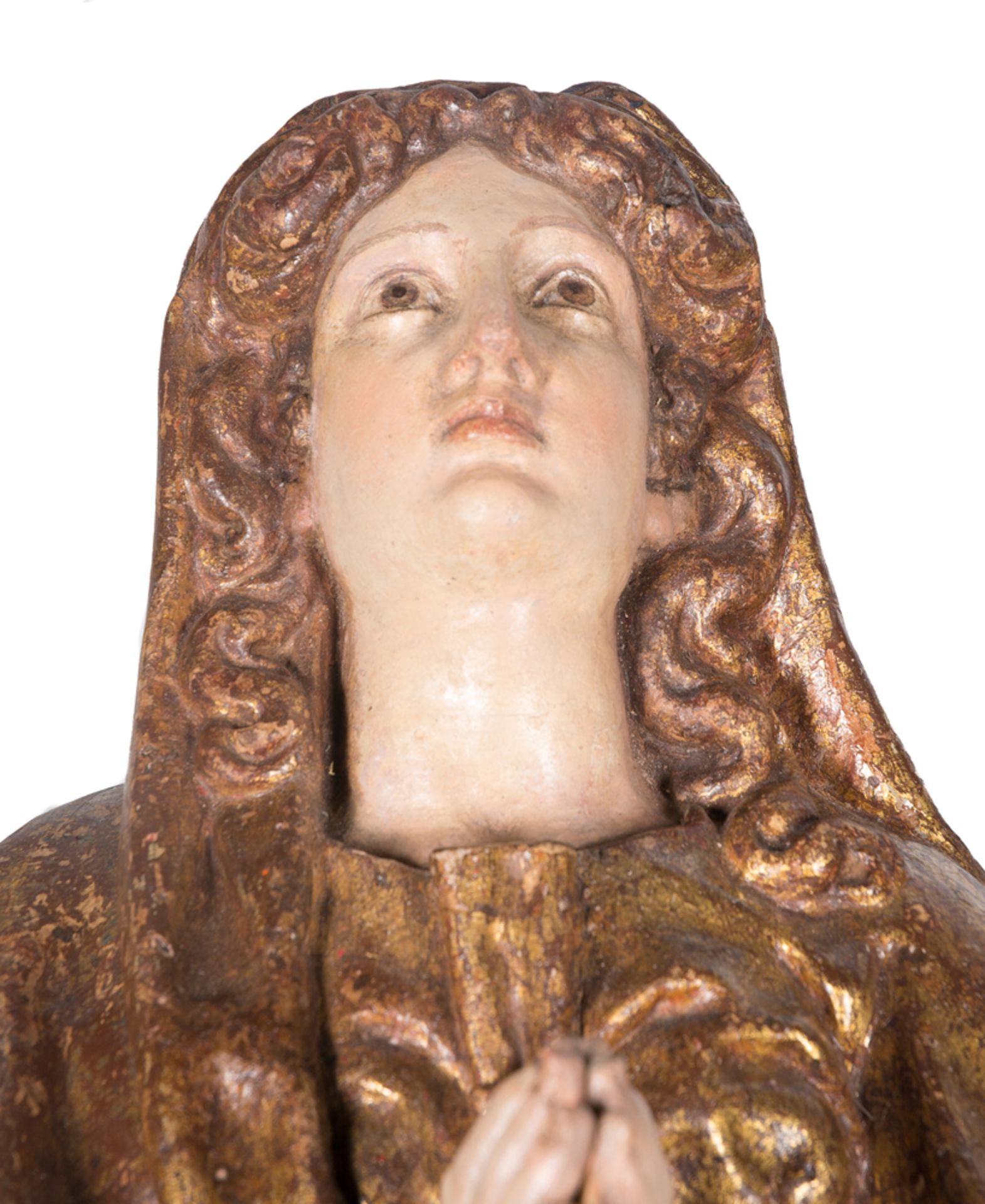 "Our Lady Immaculate". Carved, gilded and polychromed wooden sculpture. Castilian School. Renaissan - Image 2 of 5