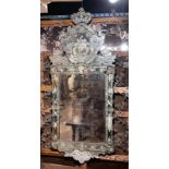 Magnificent cut glass mirror. Venice. Italy. It was made to be exported to the Mexican market.