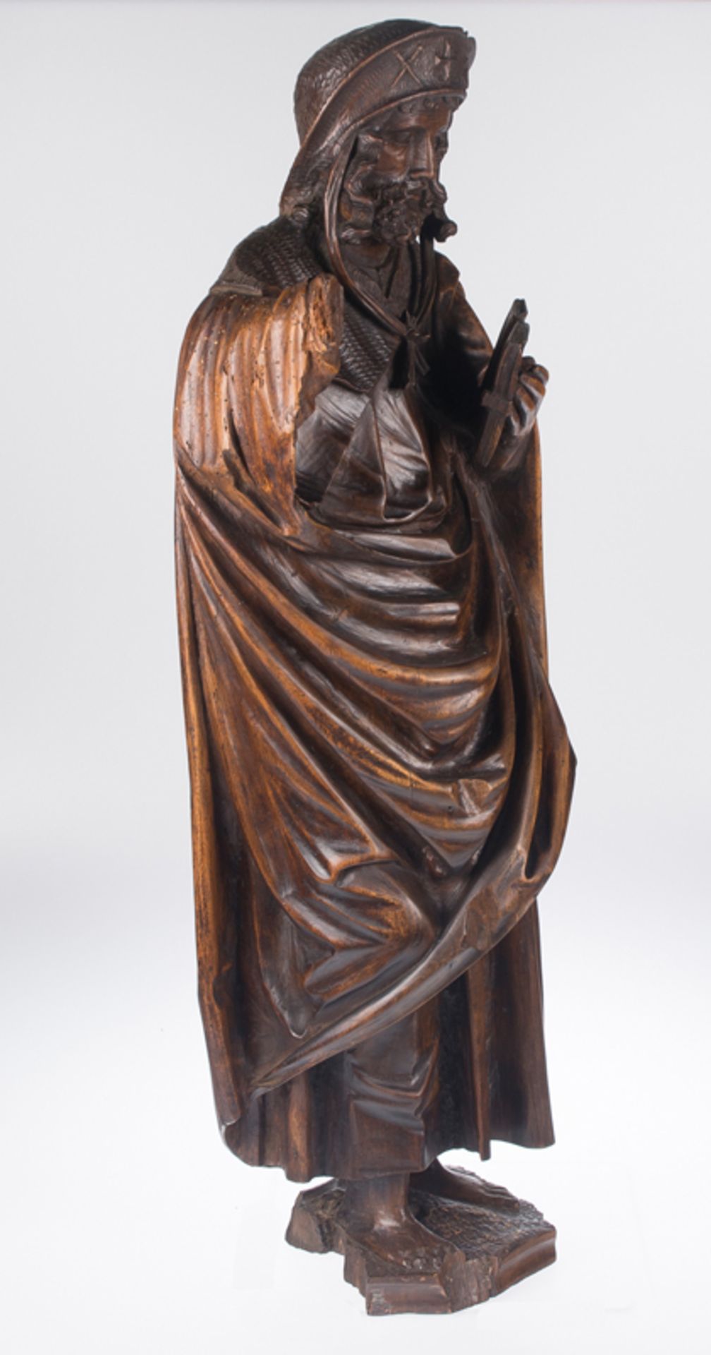 "Saint James". Carved wooden sculpture. Netherlands. Late 15th century."Saint James". Carved - Image 3 of 6