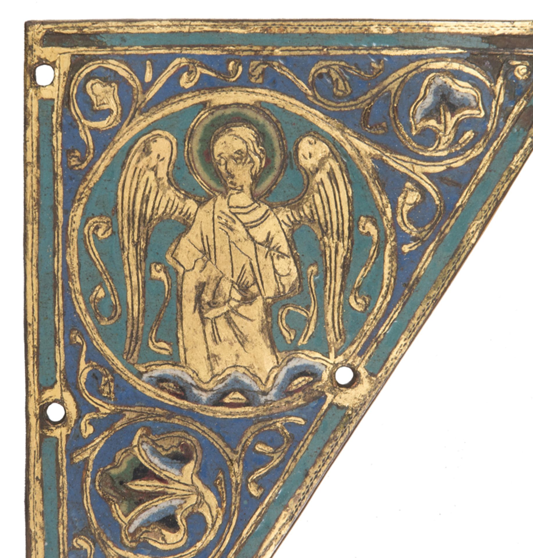 Two gilded and chased copper plaques with champlevé enamel. Limoges. France. Romanesque. c.1225-1250 - Image 5 of 6