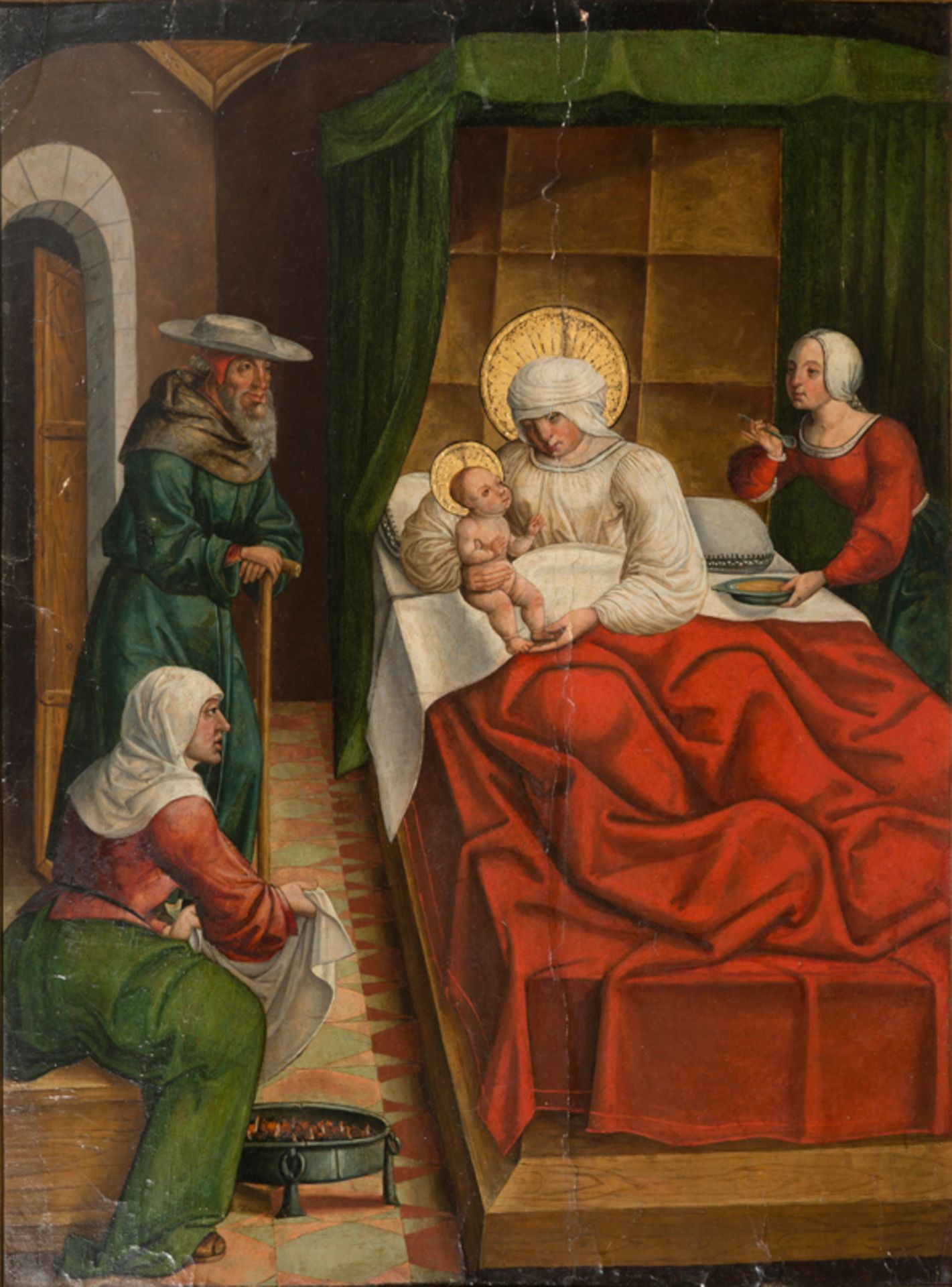 Master Alejo (circa 1490-1530)Master Alejo (circa 1490-1530) Birth of the Virgin Mary Palencia,