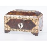 Small wooden box covered in tortoiseshell, ivory and silver. Colonial work. Mexico. 18th