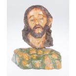 "Christ". Head modelled in wax. Late 18th century."Christ". Head modelled in wax. Late 18th century.