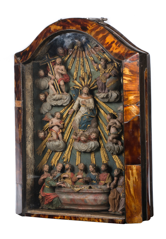 Portable devotional image. Colonial School. Mexico. 18th centuryPortable devotional image. - Image 3 of 10