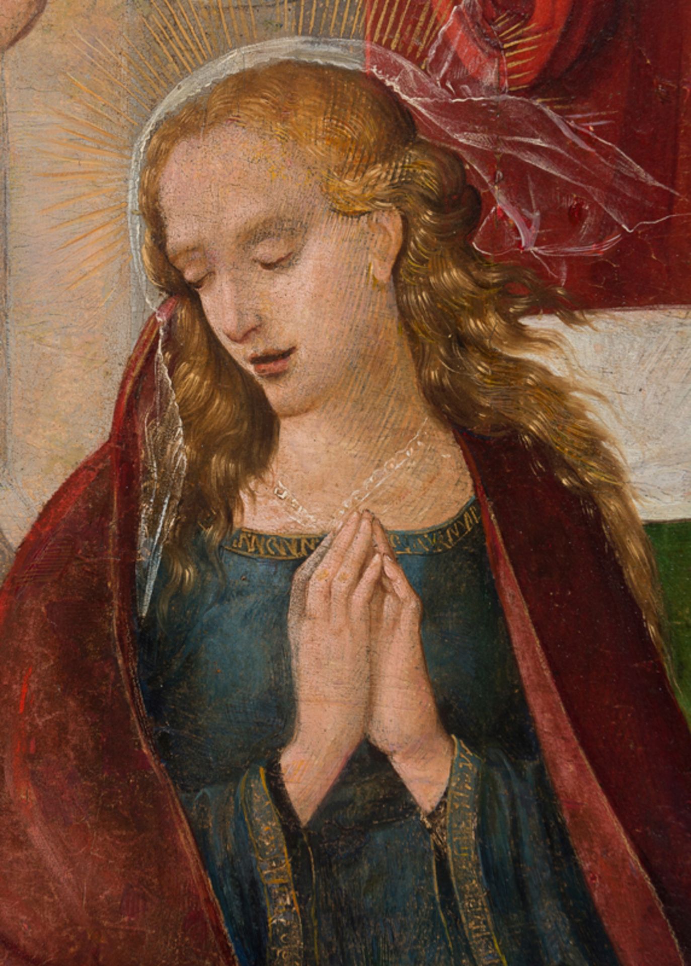 Spanish School. 16th century.Spanish School. 16th century. "The Annunciation" Oil on panel. 113 x 92 - Image 2 of 7