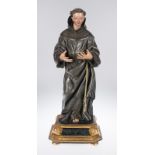 "Saint Anthony". Carved, gilded and polychromed wooden sculpture. Andalusian School. 17th century."