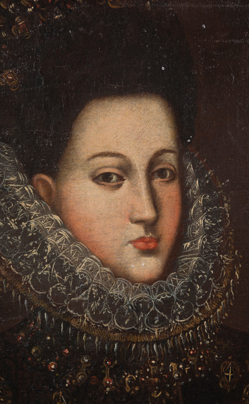 Spanish School. 17th century.Spanish School. 17th century. "Portrait of Infanta Leonor" Oil on - Image 2 of 6