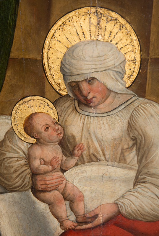 Master Alejo (circa 1490-1530)Master Alejo (circa 1490-1530) Birth of the Virgin Mary Palencia, - Image 2 of 8
