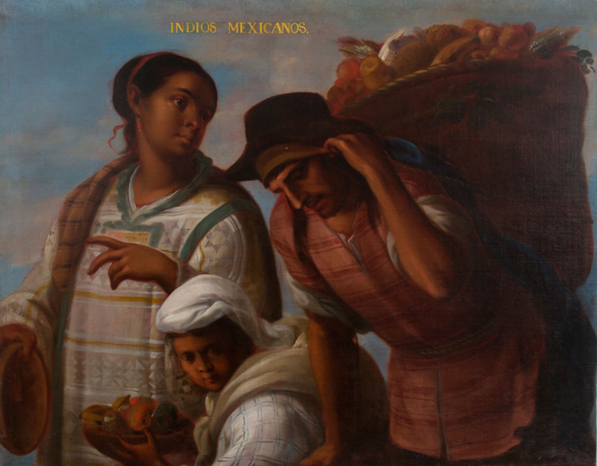 Colonial School. Mexico. 18th century. Colonial School. Mexico. 18th century."Mexican Indians"Oil on