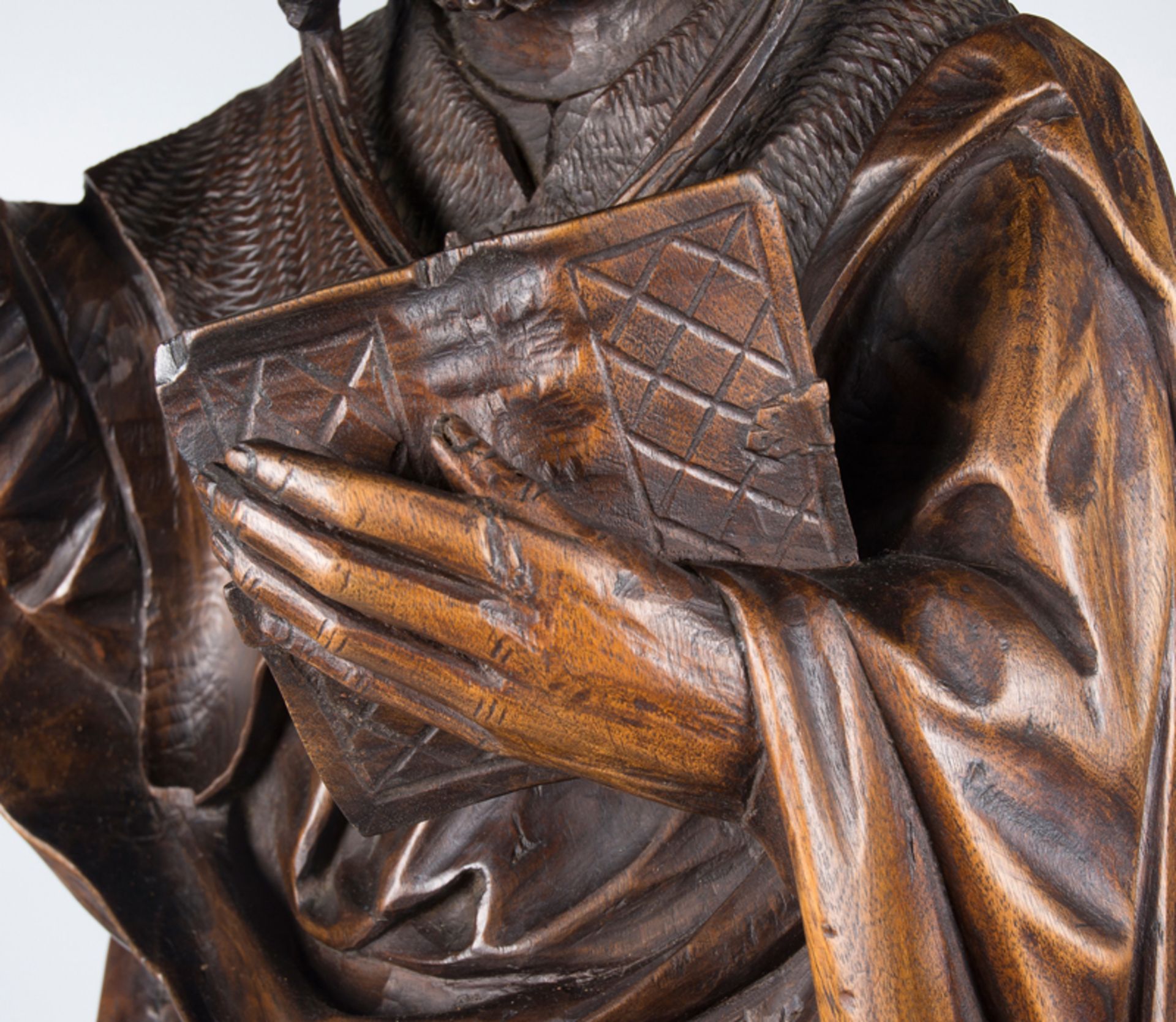 "Saint James". Carved wooden sculpture. Netherlands. Late 15th century."Saint James". Carved - Image 5 of 6