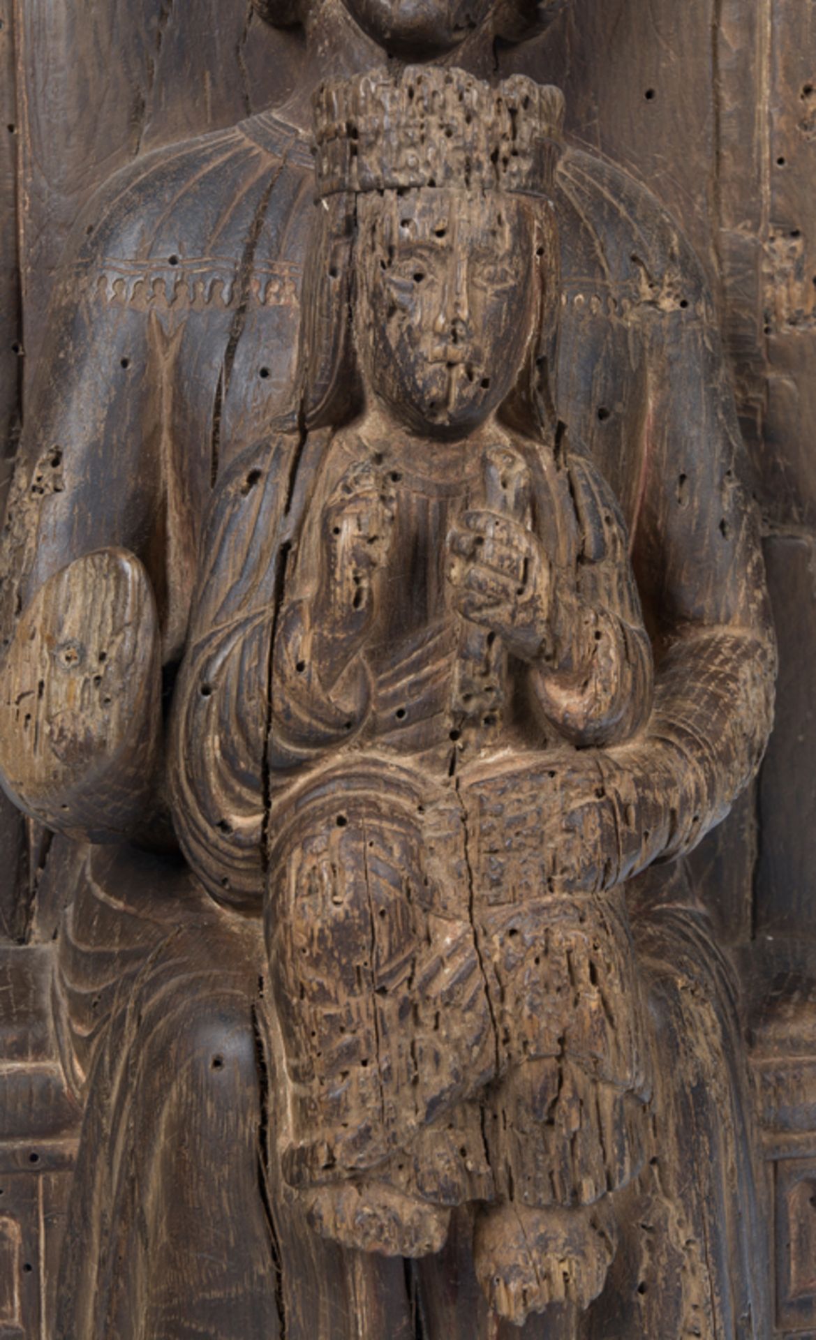 "Seat of Wisdom(Sedes Sapientiae)". Carved wooden sculpture. Italy. Romanesque. 12th century."Seat - Image 5 of 6