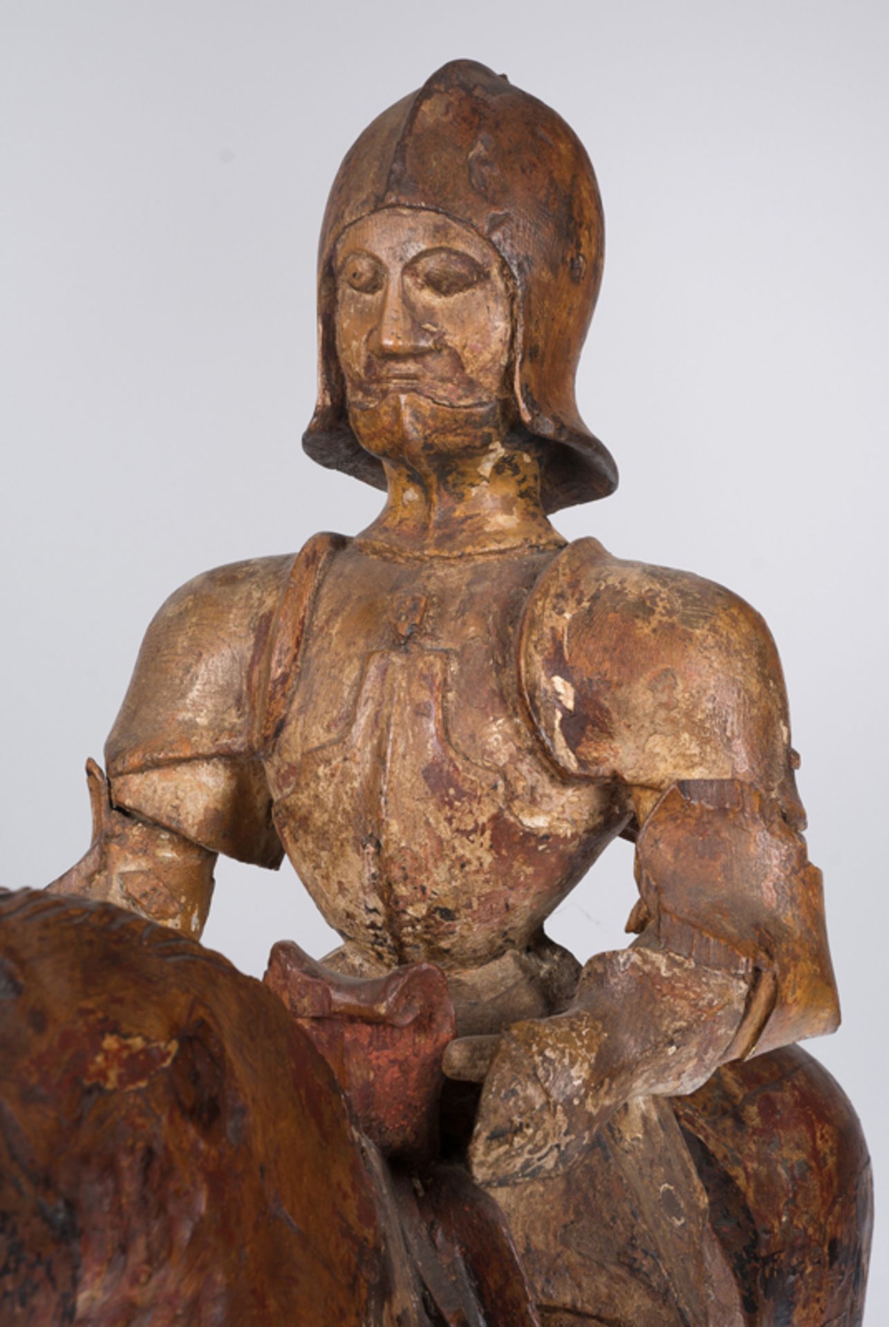 Carved wooden sculptures with polychrome residue. Italy or Flanders. Gothic. 15th century.Carved - Image 4 of 9