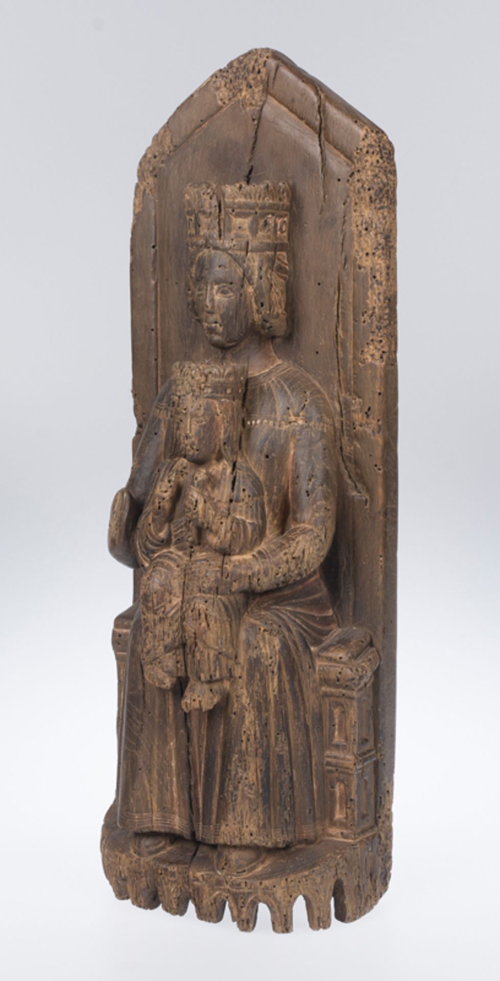 "Seat of Wisdom(Sedes Sapientiae)". Carved wooden sculpture. Italy. Romanesque. 12th century."Seat - Image 3 of 6