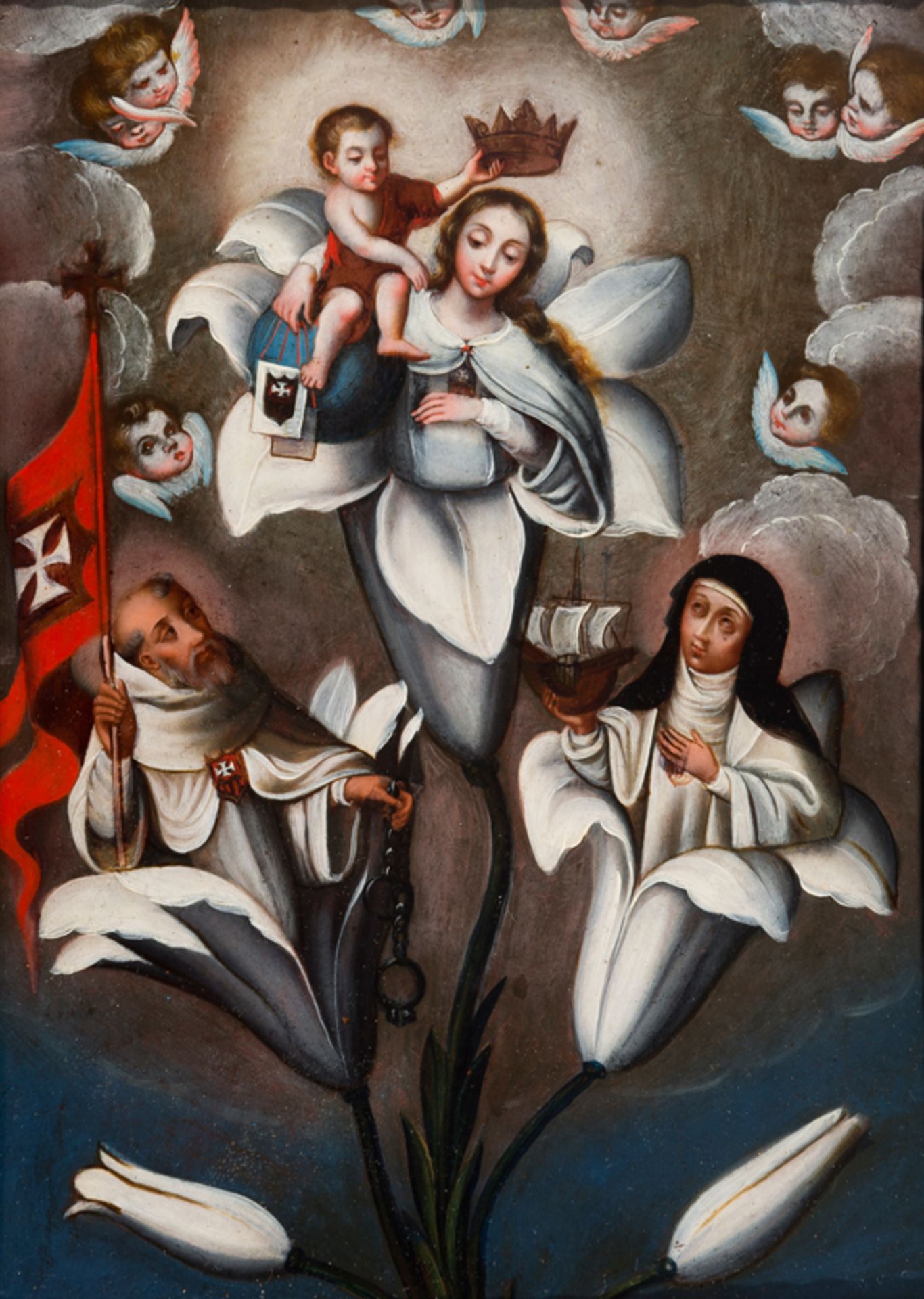 Colonial School. New-Hispanic. 18th century.Colonial School. New-Hispanic. 18th century. "Our Lady - Image 2 of 8