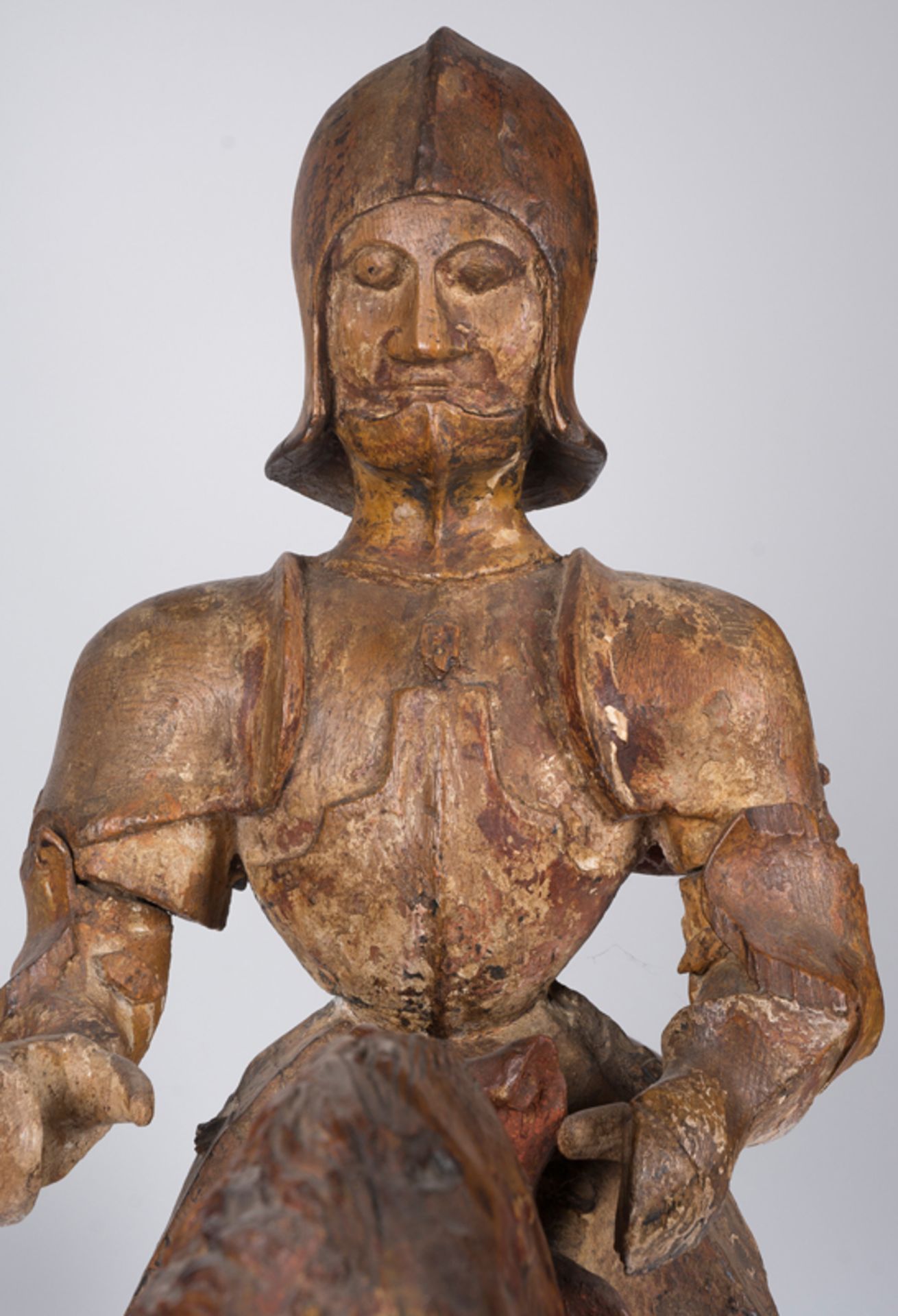 Carved wooden sculptures with polychrome residue. Italy or Flanders. Gothic. 15th century.Carved - Image 5 of 9