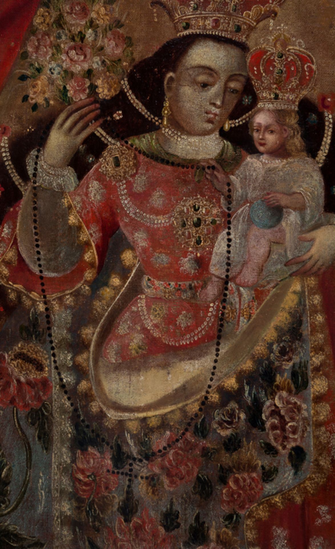 Colonial School. Cuzco. Peru. 17th century.Colonial School. Cuzco. Peru. 17th century. "Our Lady - Image 6 of 7