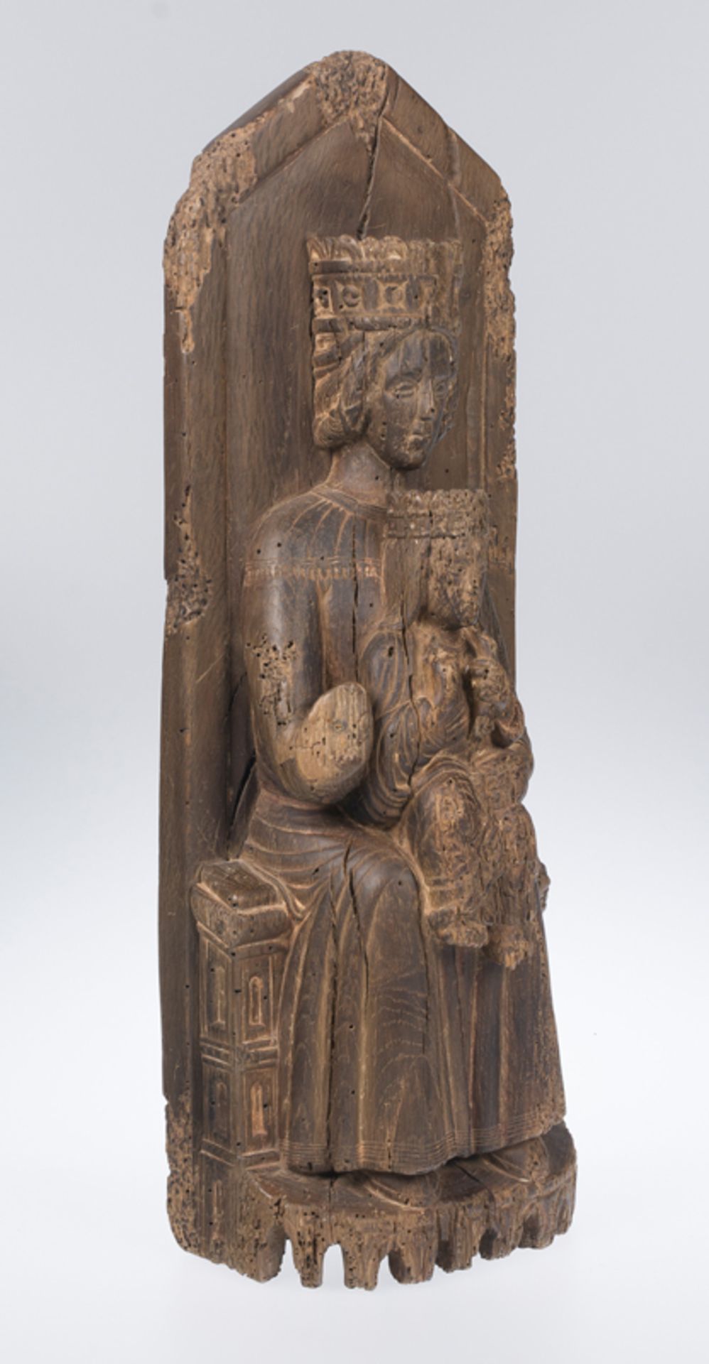 "Seat of Wisdom(Sedes Sapientiae)". Carved wooden sculpture. Italy. Romanesque. 12th century."Seat - Image 2 of 6