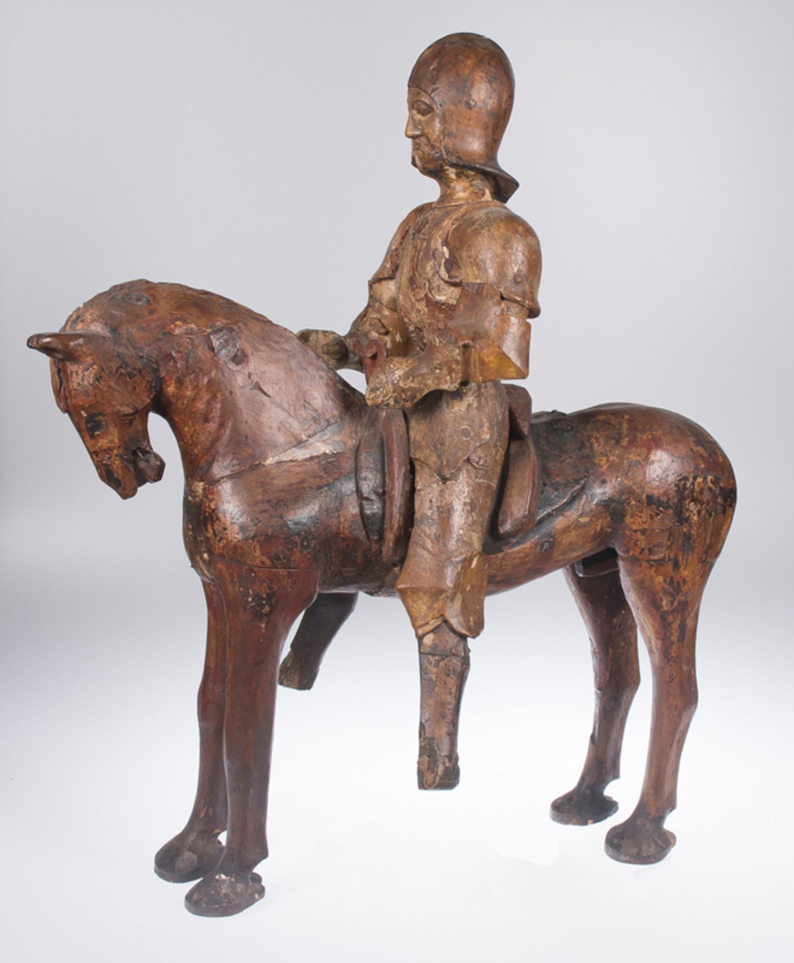 Carved wooden sculptures with polychrome residue. Italy or Flanders. Gothic. 15th century.Carved - Image 2 of 9