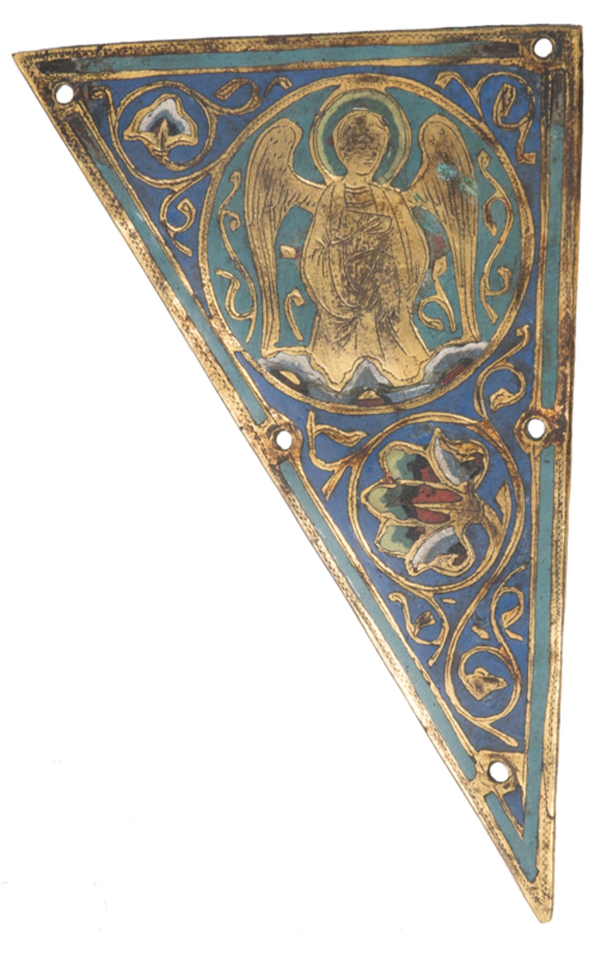Two gilded and chased copper plaques with champlevé enamel. Limoges. France. Romanesque. c.1225-1250 - Image 3 of 6