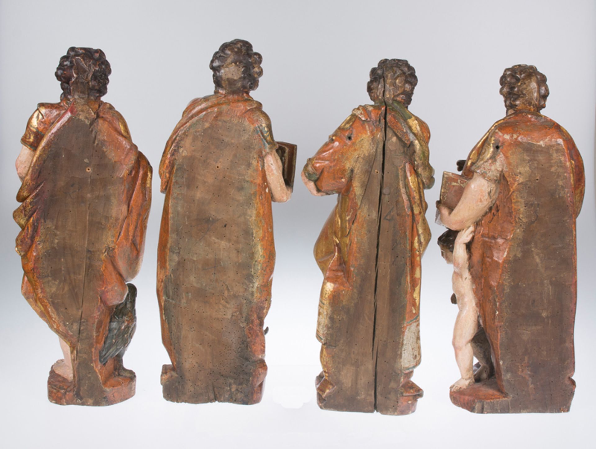 "The Four Evangelists". Carved, gilded and polychromed wooden sculptures. Castilian School. 16th - Image 10 of 10