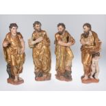 "The Four Evangelists". Carved, gilded and polychromed wooden sculptures. Castilian School. 16th