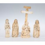 "Calvary". Sculpted ivory group. Indo-Portuguese. 18th century."Calvary". Sculpted ivory group.