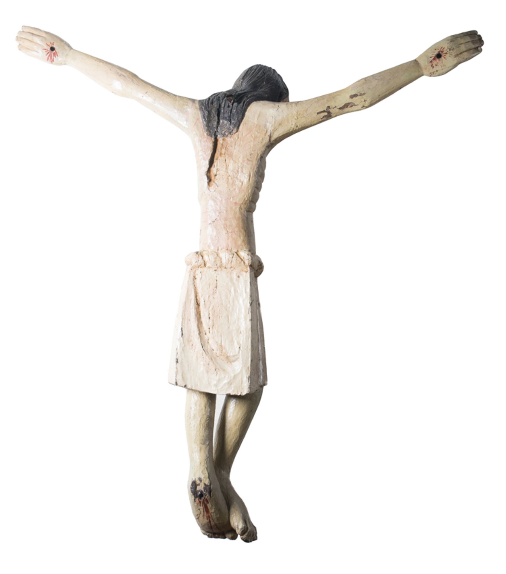 "Christ". Carved and polychromed wooden sculpture. Gothic. 14th - 15th century. - Bild 5 aus 6