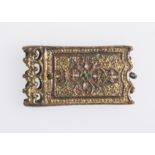 Chased, gilded and enamelled bronze buckle or ornament. Possibly Nasrid. 14th - 15th century.