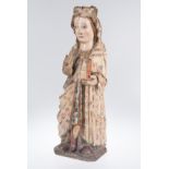 "Our Lady of the Annunciation". Carved and polychromed wooden sculpture. Castilian School. Late 13th