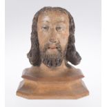 "Head of Christ". Polychromed terracotta sculpture. Gothic. 15th century.