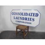 Vintage American consolidated laundry sign H:61cm W:121cm