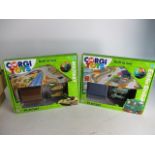 Box pair of Corgi toys Eddie stobart play sets.