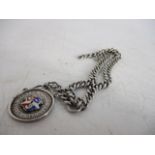 1913 antique silver medal and chain tug of war 1914 little Horton charity carnival, medal and