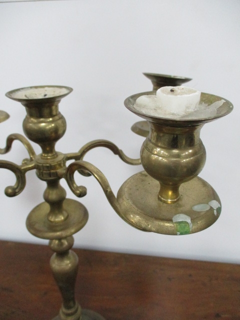 Early 20th century brass candelabra. H42 x W33cms. - Image 3 of 4