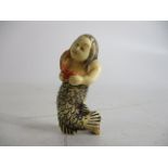 Antique Japanese netsuke figurine mermaid.