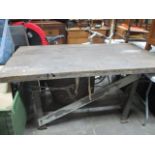 Larve vintage industrial wooden work bench