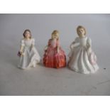 Trio of Royal Doulton figurines to include Lynsey, Rose and Amanda(chipped fingers)