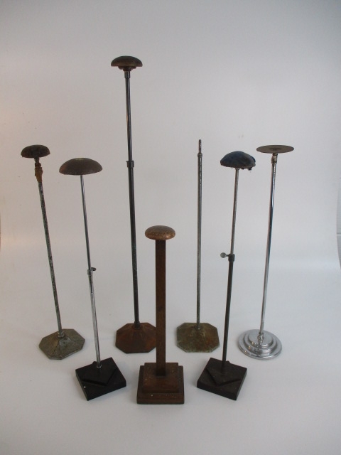 Collection of Victorian Milliners hat stands .